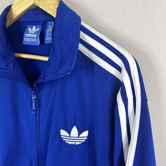 Adidas Firebird Blue Track Jacket Men’s L Full Zip 3 Stripe Trefoil - Picture 3 of 9